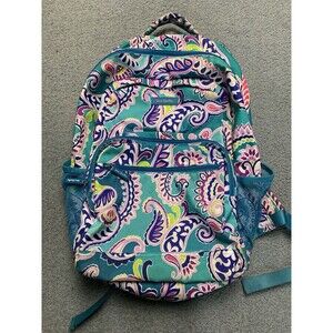Vera Bradley Retired Print Waikiki Paisley Large Campus School Work Backpack